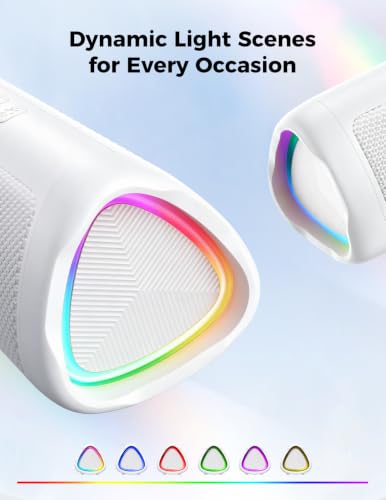 Image of Bluetooth Speaker, 20W HD Sound, Portable Wireless, IPX5 Waterproof, Up to 24H Playtime, TWS Pairing, for Home /Party /Outdoor /Camping /Beach Essentials, Electronic Gadgets, Birthday Gift (White)