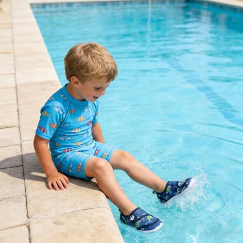 Image of FEETCITY Toddler Water Shoes Boys Girls Swim Shoes Quick Dry Kids Aqua Socks Barefoot for Beach Swimming Pool