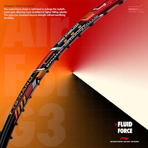 Image of Li-Ning Air Force G3 Badminton Racket with Full Cover | Max Tension : ≤30 lbs | Superlight Technology | Aerotec Beam | Dynamic Frame