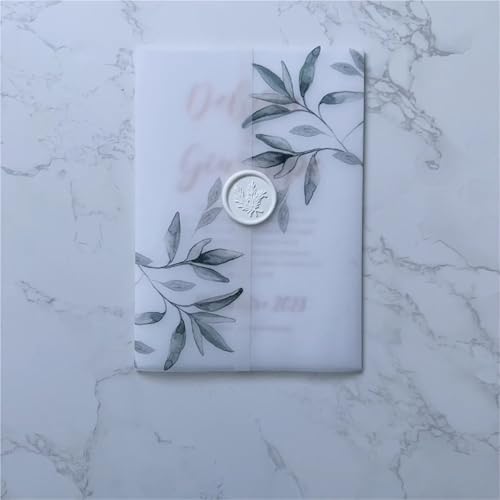 Papier vélin vert 5x7 pour invitation mariage et faire-part (50 feuilles)
