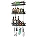 Kühlschrank Side Storage Rack Regal Schrank Platzsparender Hängeorganisator Mit Halter Abnehmbare Haken Edelstahl Gewürzregal (Schwarz 39 X 9,2 X 70 Cm)
