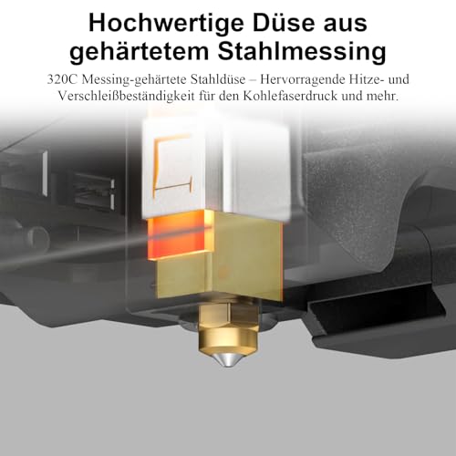 Upgrade Keramik Hotend für Elegoo Centauri Carbon Ceramic Hotend Druckkopf Extruder Hot End mit 0,4 mm gehärtetem Stahl-Düse Kühlkörper Heizelement für Elegoo Centauri Carbon 3D Drucker