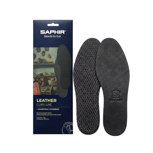 Plantillas de cuero negro Saphir con carbón activado miniatura 1