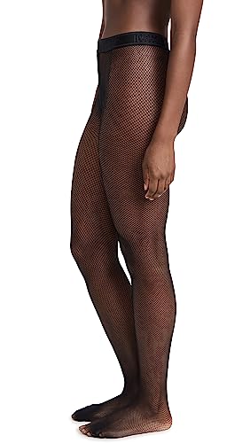 Collants femme Twenties Wolford Econyl noir Large, bas résille de luxe grande taille
