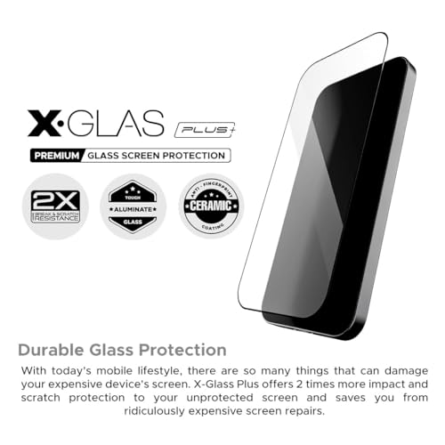 Image of GadgetShieldz X-Glas Tempered Glass Screen Protector Screen Guard Compatible for iPhone 12 Forged with Aluminate Glass, 2X more impact & Scratch Protection