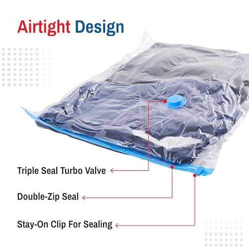 Image of 10-Pack Variety Vacuum Storage Bags for Comforters, Blankets & Clothes - Vacuum Sealed Compression Bags with Electric Pump - Space Saver Bags for Bedding,Travel & Organization (2S, 2M, 3L & 3XL) | Powerful electric pump removes air quickly for fast packing, moving, travel, and seasonal storage