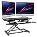 Price comparison product image Mount-It! Standing Desk Converter | Height Adjustable 37 Wide Desktop | Sit-Stand Desk with Gas Spring Handle | Stand Up Computer Workstation Fits Dual Monitors | Black (MI-7954)