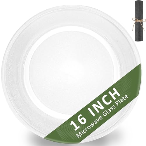 Image of 16 inch Microwave Glass Plate WB49X10189 Glass Turntable Plate Compatible with G.E Microwave Replace WB27X43590 WB49X10166 AP4345996 JES2051DN2WW JES2051DN1BB PEB2060DM1CC by Fetechmate