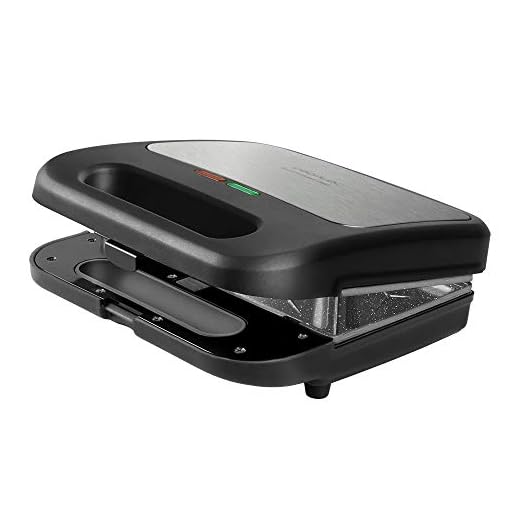 Cecotec Sandwichera Rock´nToast 3in1. 800 W, 2 Sándwiches, Acabado en Acero Inoxidable, 3 Placas intercambiables con Revestimiento Rockstone