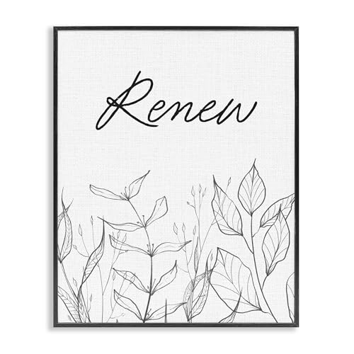 Giclée encadrée noire avec motif feuilles de Stupell Industries, décoration murale 50x40