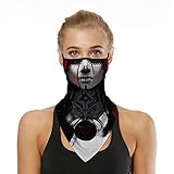 YAYOUREL Halloween Mask Scary Mask Halloween Masks for Adults Skull Mask Neck Gaiter Face Mask Covering Bandanas for Men Women Summer UV Face Scarf Mask Cover Facemask