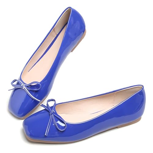 Image of Dear Time Women's Casual Foldable Ballet Flats Square Toe Ballerina Flats Shoes Comfortable
