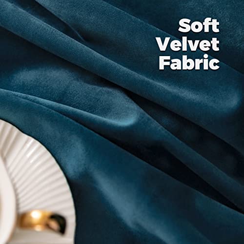Bgment Teal Velvet Curtains 108 Inches Long For Living Room, Thermal Insulated Room Darkening Curtains Drapes Window Treatment With Back Tab And Rod Pocket, Set Of 2 Panels, 52 X 108 Inch #TOP4