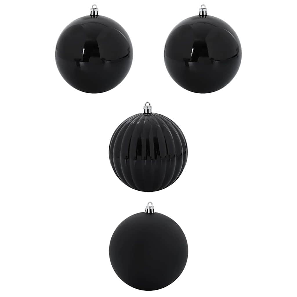 Bombki świąteczne 4 sztuki czarne 20 cm plastikowe