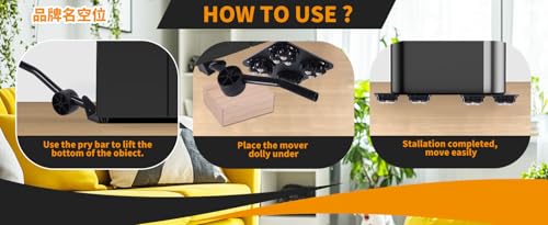 Ensemble d'outils de déménagement de meubles roues rotatives 360