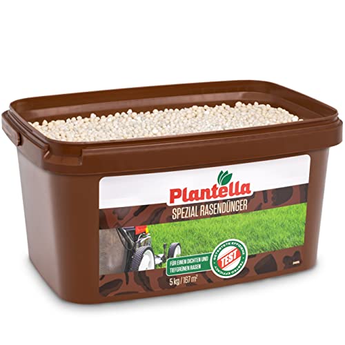 Plantella Spezial Rasendünger mit Langzeitwirkung 5kg feines Granulat für 165m² Fläche - für einen dichten und tiefgrünen Rasen - Stickstoffdünger Frühjahr bis Herbst Plantella Spezial Rasendünger mit Langzeitwirkung 5kg feines Granulat für 165m² Fläche - für einen dichten und tiefgrünen Rasen - Stickstoffdünger Frühjahr bis Herbst