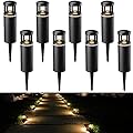 LEONLITE 8-Pack LED Low Voltage Pathway Lights, Unique Light Pattern, Landscape Path Lights Outdoor, Aluminum Housing, IP65 Waterproof, 3000K Warm White, 5W 12V AC/DC Path Lighting for Driveway