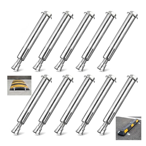 POPETPOP 10 PCS Heavy Duty Speed Bump Anchor Bolts Iron...