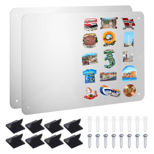 Tableau magnétique pour libérer le frigo lot de 2 plaques en métal PATIKIL 28x43 cm