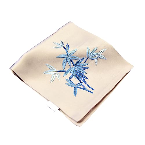 Mouchoir en soie brodé main zssp01 pochette textile fait main pour homme et femme