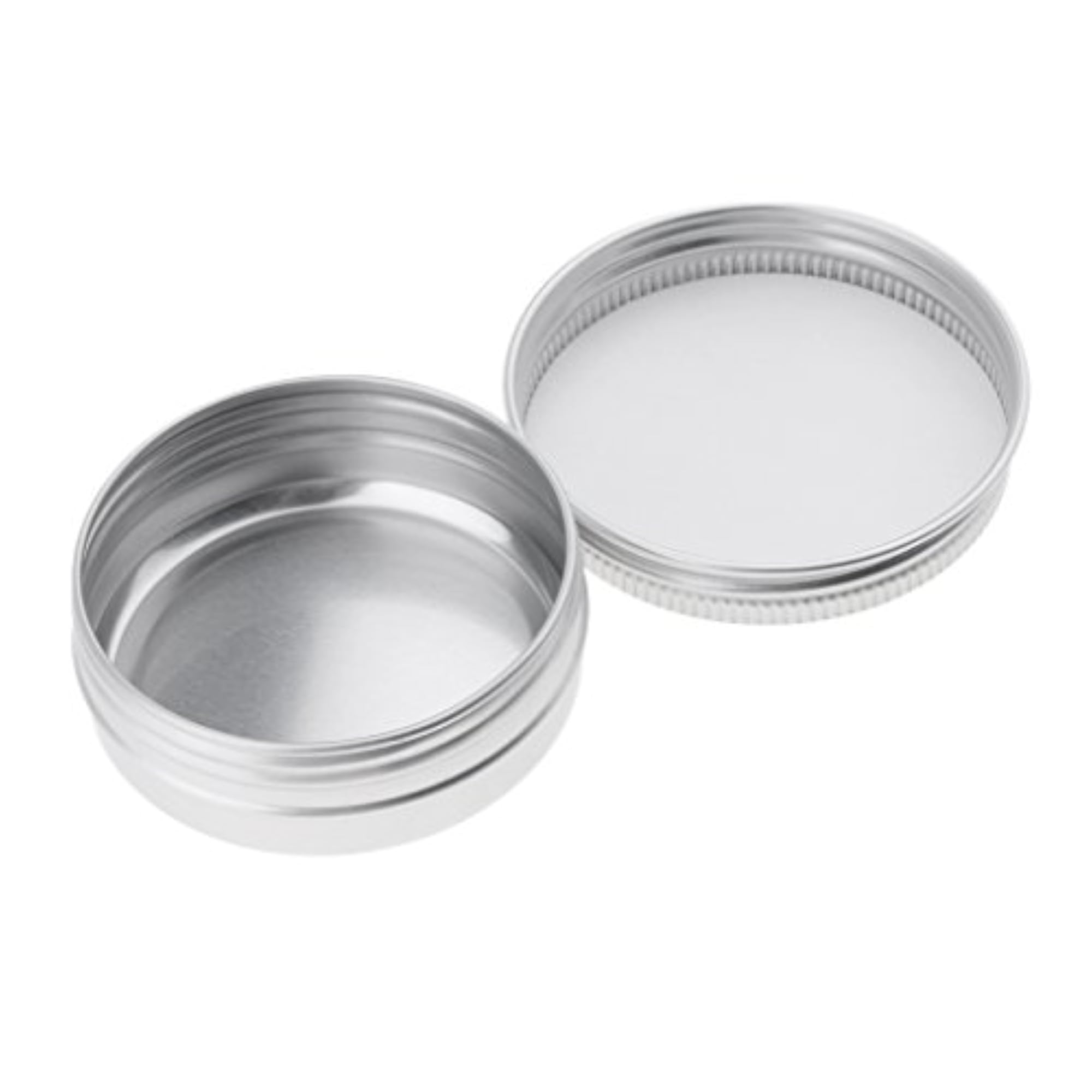 20/Pack Silver Small Round Aluminum Metal Tin Jar Containers
