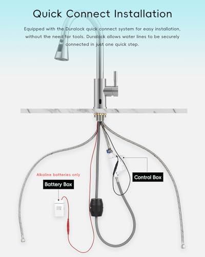AJO BEND Torneira de pia de cozinha sem toque com pulverizador de puxar para baixo, sensor de movime