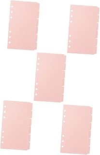 VILLCASE 30 Folhas De Papel Deslizante 6 Divisórias De Anel Com Abas Divisórias De Plástico Com Abas Fichário De Matéria Escolar Divisórias A5 Fichário Transparente Divisórias De Plástico