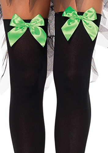 Image of Leg Avenue Women's Satin Bow Accent Thigh Highs