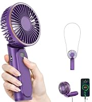 TUNISE Portable Handheld Fan, Portable Fan Rechargeable, 4000mAh, 180 Adjustable, 6 Speed Wind, Display Electricity in Real Time, USB Rechargeable Foldable Fan