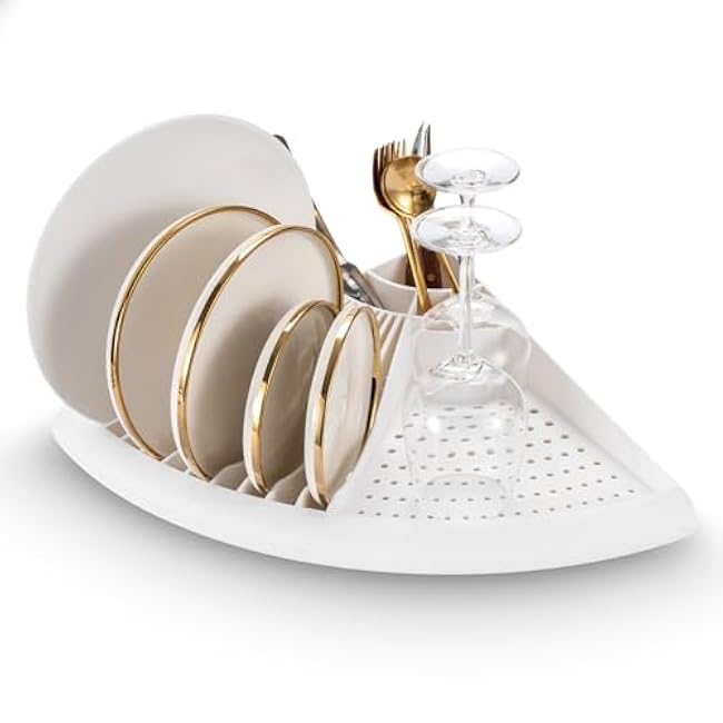 Dish Drying Rack - Plastic Corner Kitchen Dish Drying Rack,Multipurpose Sink Counter Storage Rack for Household