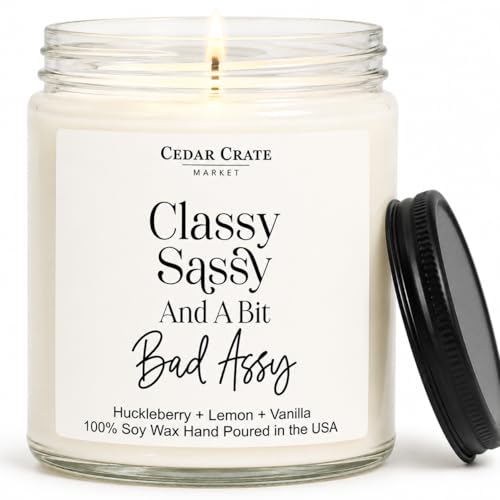 Image of CEDAR CRATE MARKET - Funny Candles for Women Adult Humor - Classy Sassy - Best Friend Birthday Gift for Who Have Everything, Retirement, Woman Coworker, Girlfriend, 100% Soy Wax, Handmade in USA