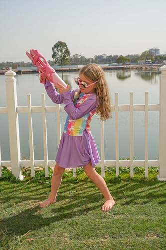 LQSZ Girls Rash Guard Swimsuit Long Sleeve Bathing Suit 2 Pieces with Shorts Swimwear for 3-12Y2