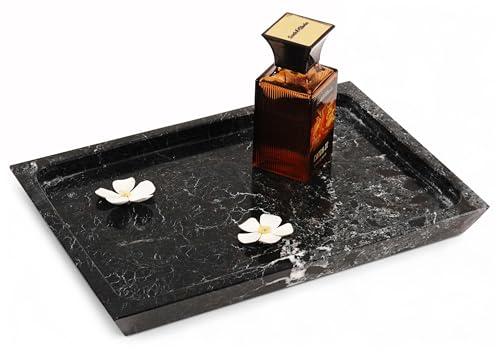 Rectangle Marble Tray for Vanity & Bathroom Counter, 12" Serving Tray by Radicaln - Used condition - US$33.11