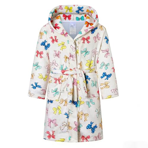 Image of Kids Bathrobe Hooded Plush Fleece Robe for Girls Boys