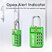 SURE LOCK TSA Approved 4-Digit Resettable Combination Luggage Locks with Open Alert, Easy-Read Dials - for Luggage, School Lockers, Gym, Office, Toolbox & Security Cases(Green 4 Pack)