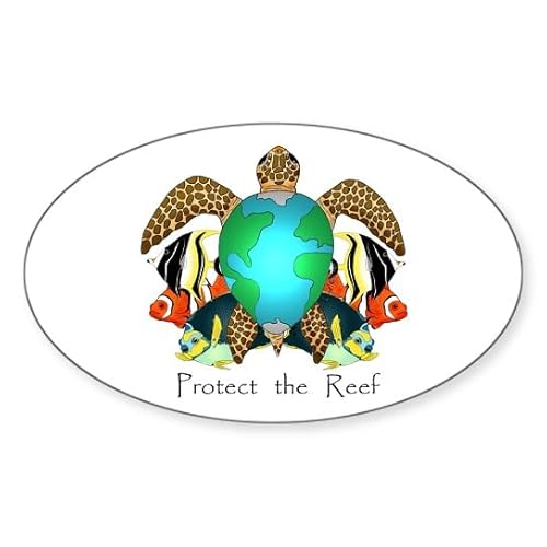 CafePress Save The Reef Oval Sticker Oval Bumper Sticker Car Decal