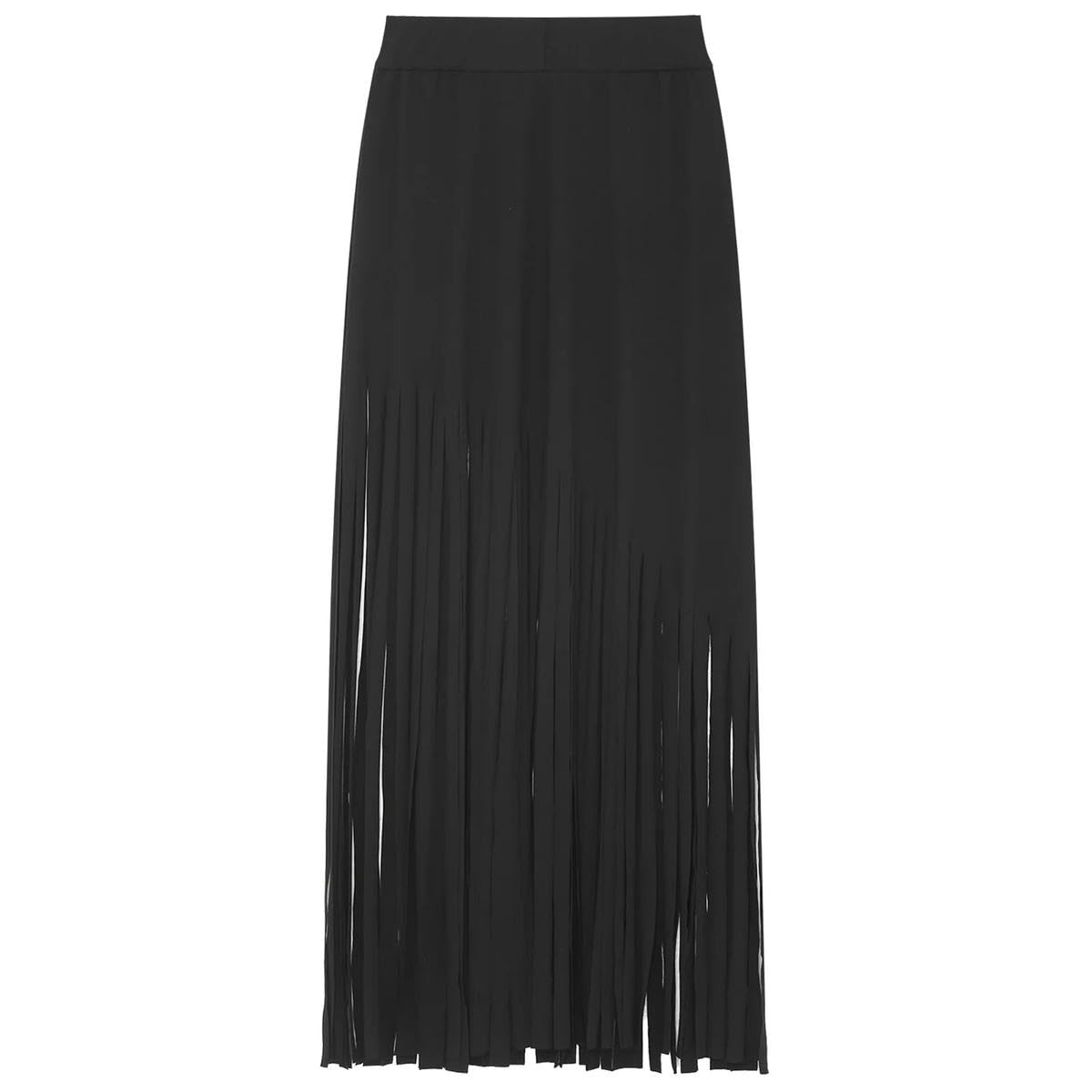 Falda de borla para mujer, cintura alta, cadena de plástico, flecos asimétricos, falda larga para jazz, baile, calle, club, Negro, M