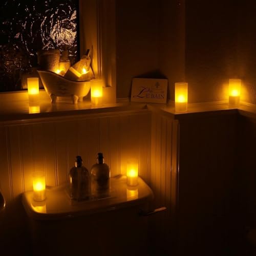 Velas LED recargables WoneNice con mando y base de carga para decoración de hogar 7