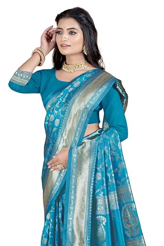 Image of Women's Banarasi Saree Pure Kanjivaram Silk Saree Soft Party Saree collections With Blouse Piece for Wedding saree