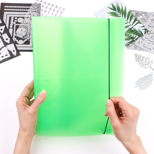 Image of 2 Pack Large Sticker Photo Storage Album, Stamp & Cutting Dies Storage Book Organizer Folder for Cards Storage DIY Scrapbooking Card Making Supplies 20 Pages 80 Pockets / Pack ( Yellow + Green)