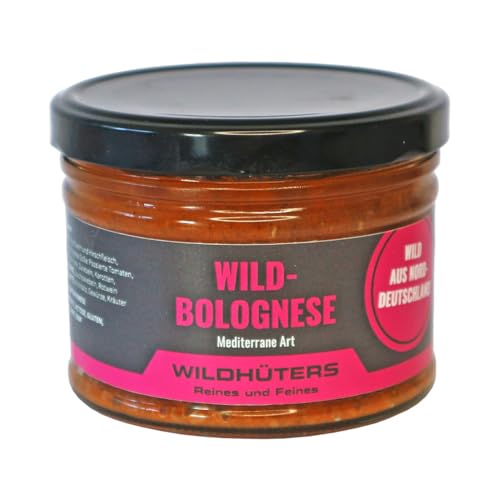 WILDHÜTERS | Wildfleisch-Bolognese mediterraner Art | aus Hirsch- und Wildschweinfleisch, mit Rotwein und Kräutern verfeinert, tafelfertig | 350g