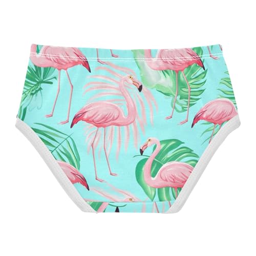 Cotton Toddlers Underwear Floral Pink Flamingos Green Leaves Blue Little Girl Panties Animals Kids Briefs Undies 2t2