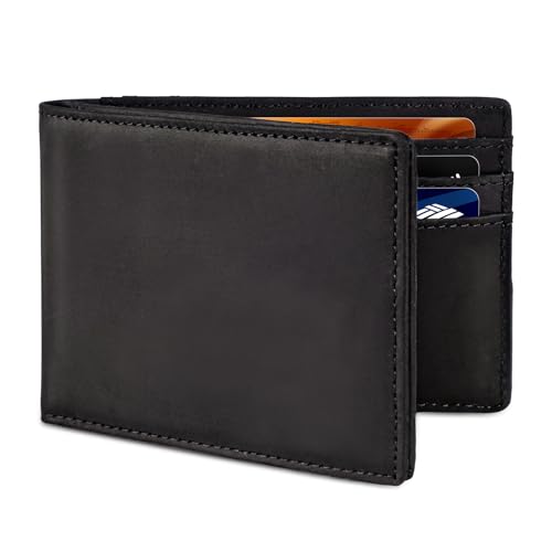 Wallet for Men, Leather Bifold Men's Wallet with RFID Blocking, Cash Slots, ID Window