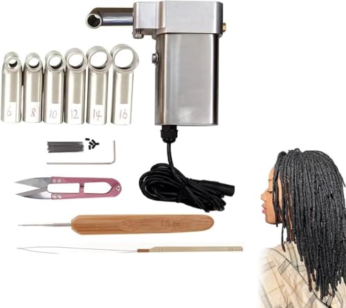 Machine à Tresser Dreadlocks, Instant Machine Locks Électrique Portable,Crochet à Locks Automatique avec 6 Têtes et 20 Crochets, Pour Création et...