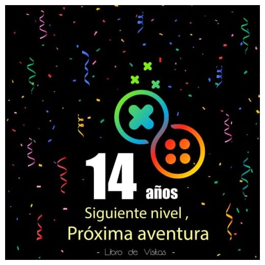 Libro de Visitas 14 Cumpleaños: felicitaciones y fotos de los invitados | fiesta cumpleaños 14 años | para hombres y mujeres | Gamer