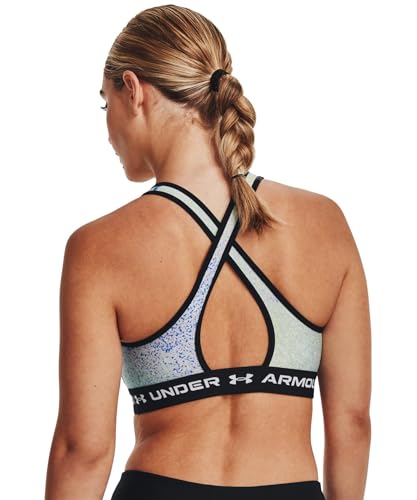 Image of Women's Armour Mid Crossback Printed Sports Bra