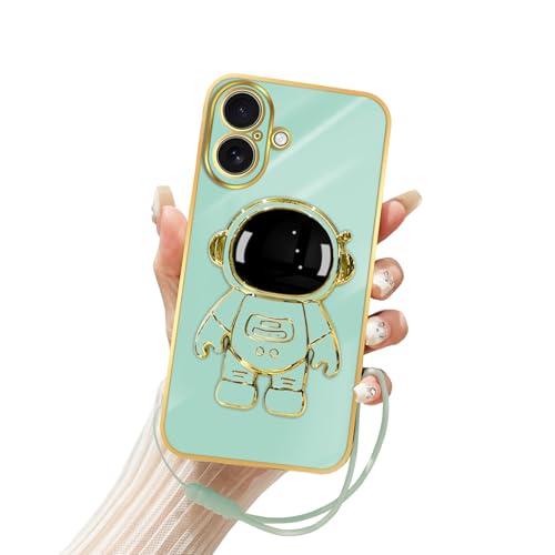 Coque iPhone 17 évite rayures caméra avec béquille astronaute antichoc vert clair - 2
