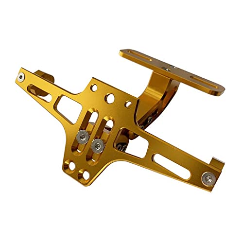 Support plaque immatriculation arrière moto universel réglable or