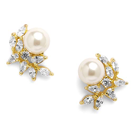 Mariell Pearl & Marquise Cz Crystal Clip-On Wedding Earrings For Bride, Bridesmaids & Mother Of The Bride #TOP17