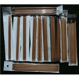 7 inches (17.8cm) in length. One set of BrilliantKnitting (BR brand) 12 size double pointed bamboo knitting needles US 0-10.5